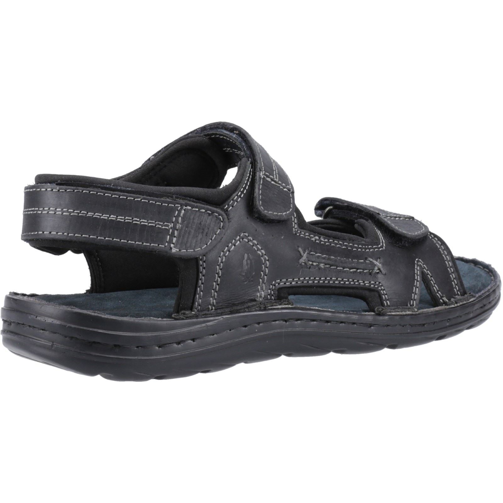 Hush Puppies Alistair Sandales Noires Pour Hommes En Cuir