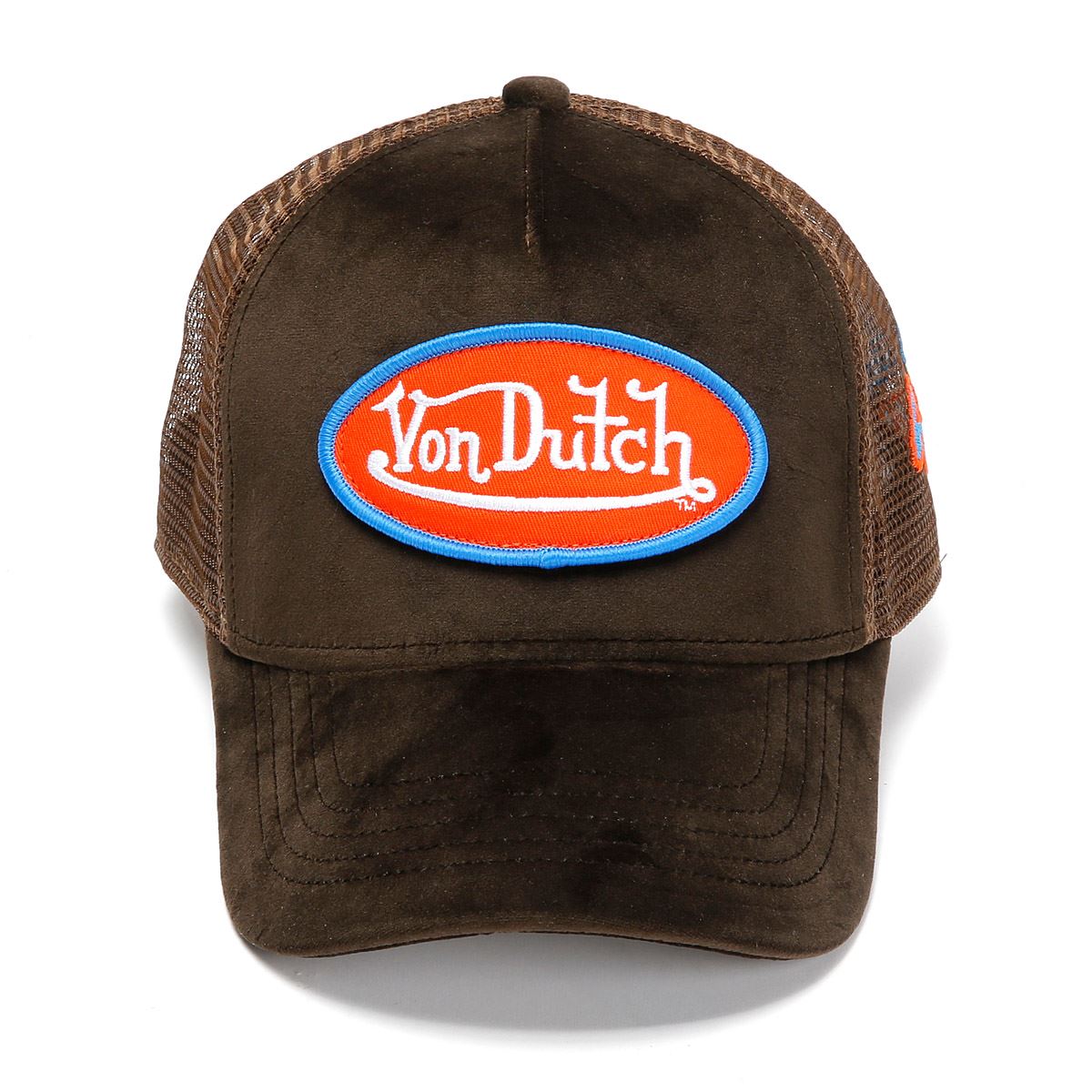 Von Dutch Velvet Trucker Casquettes En Coton Marron