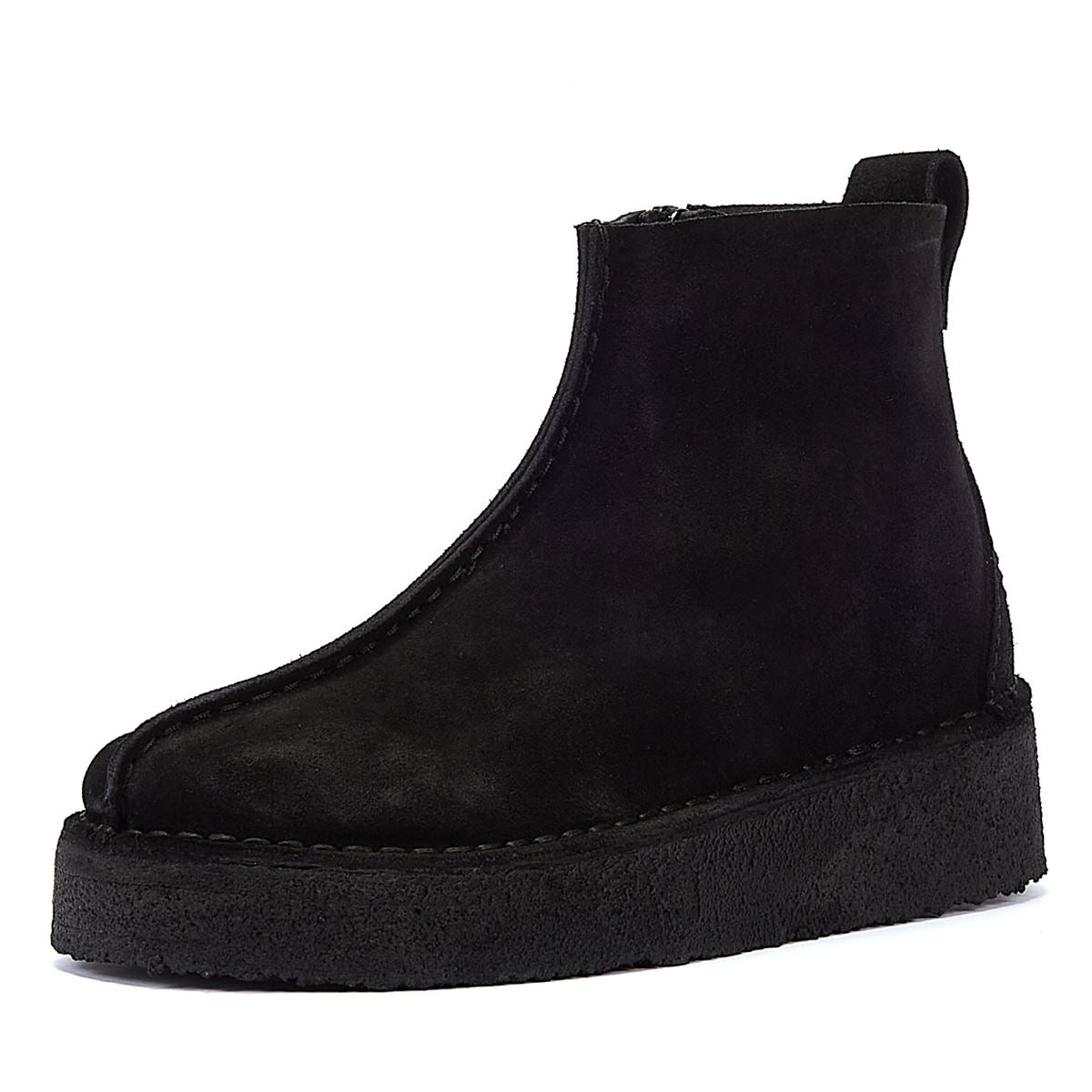 Clarks Bottes Noires En Suède Pour Femmes Originals Trek Wedge