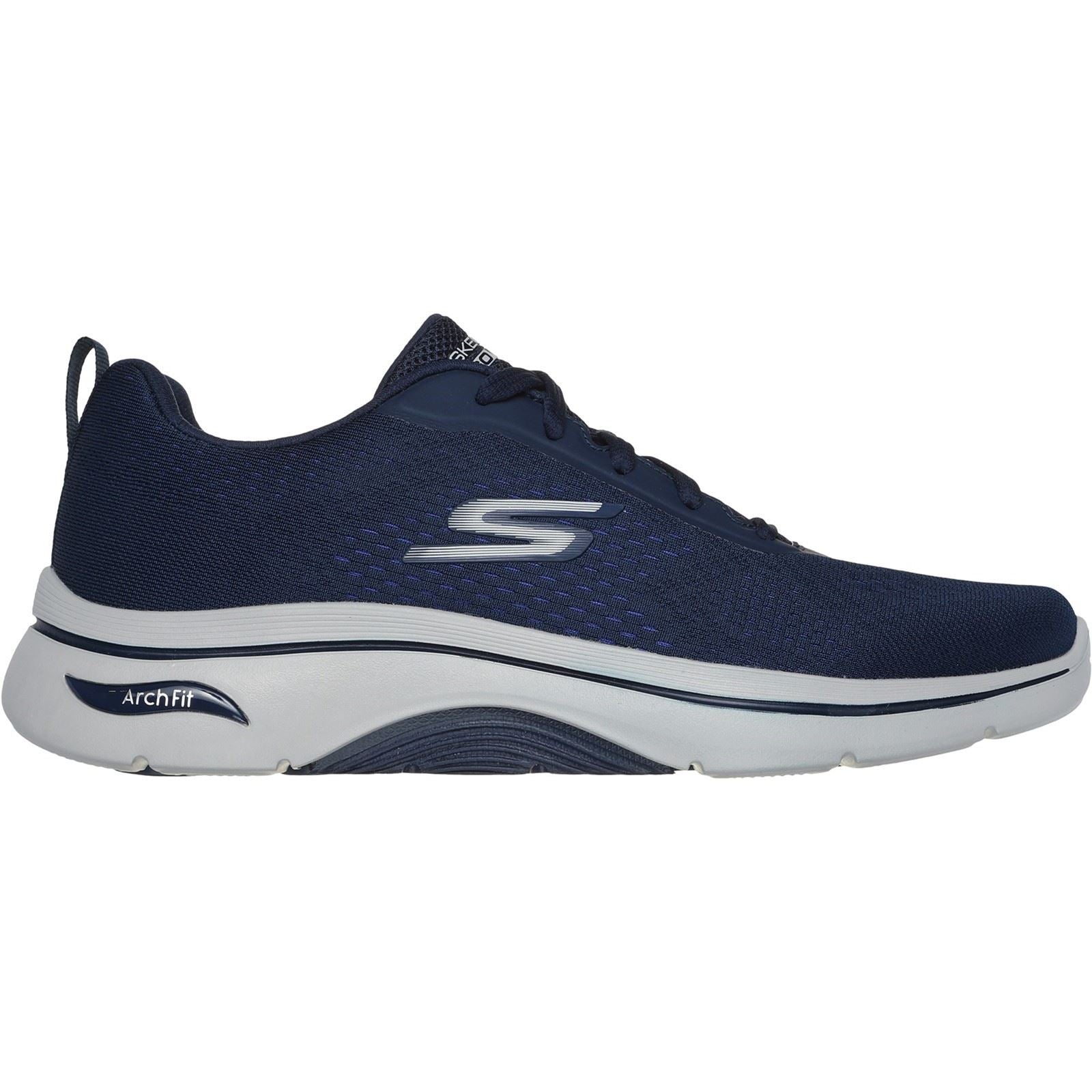 Skechers Go Walk Arch Fit 2.0 Idyllic Baskets Homme En Toile Bleu Marine