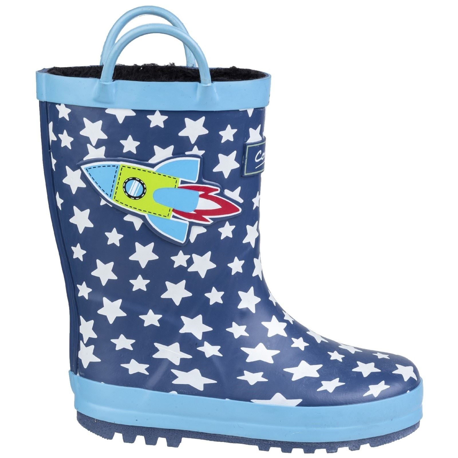 Cotswold Sprinkle Caoutchouc Bottes En Caoutchouc Bleu Foncé & Blanc