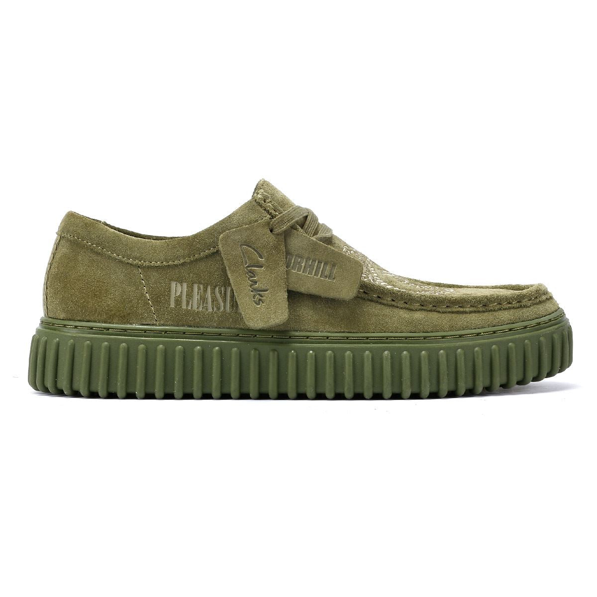 Clarks Main x Pleasures DRGN Lo Chaussures à lacets en daim vert