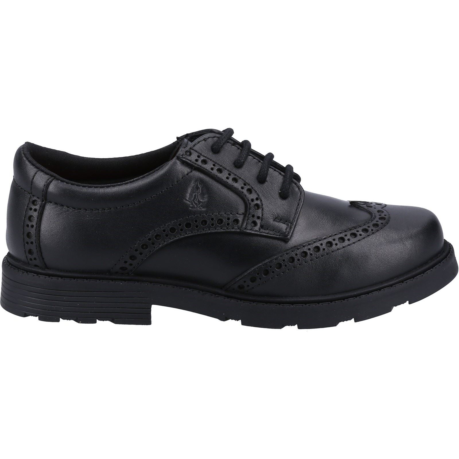 Hush Puppies Jacob SNR Chaussures Brogues Noires Pour Garçons En Cuir
