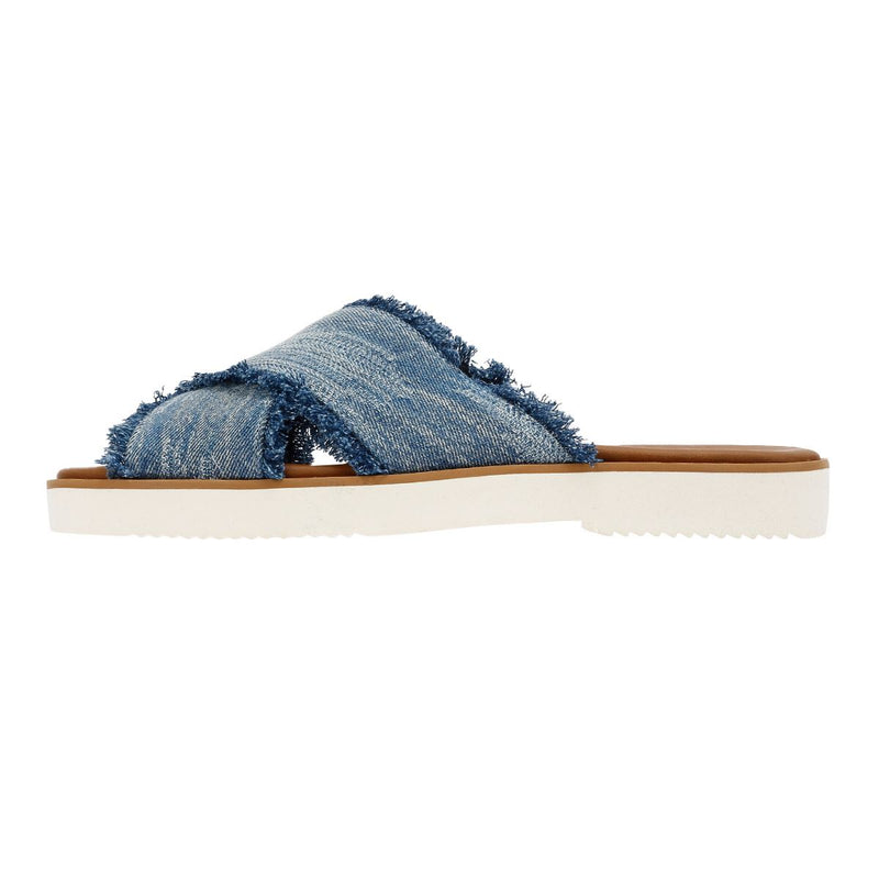 TOMS Mae Crossover Sandales Bleues En Denim Pour Femme