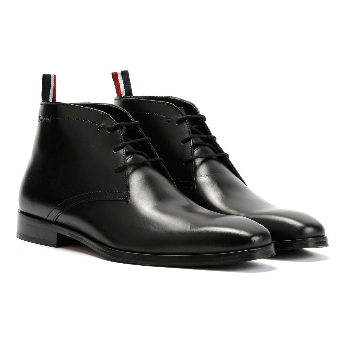 Ben Sherman London Bottes Noires En Cuir Pour Hommes