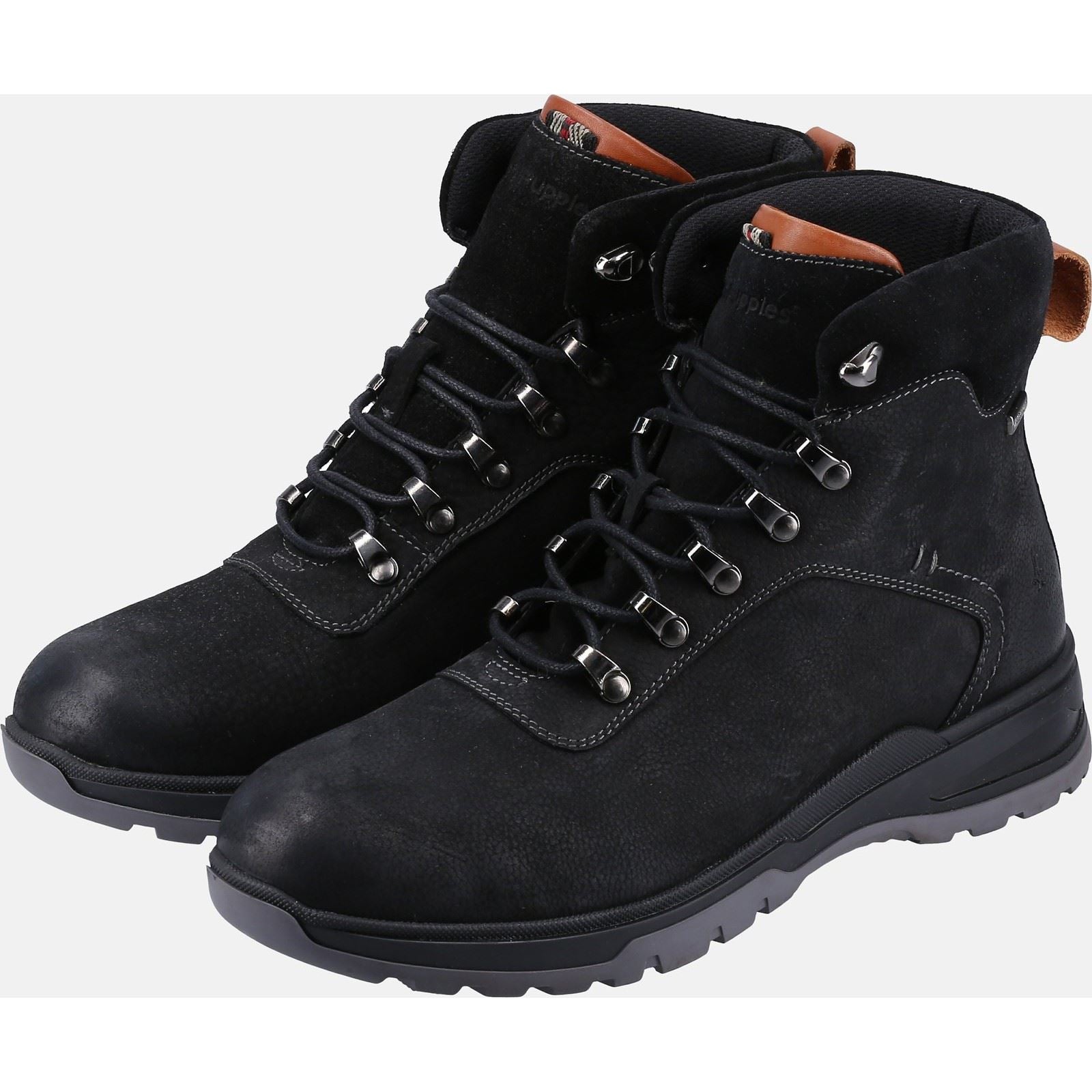 Hush Puppies Paul Bottes Noires En Nubuck Pour Hommes