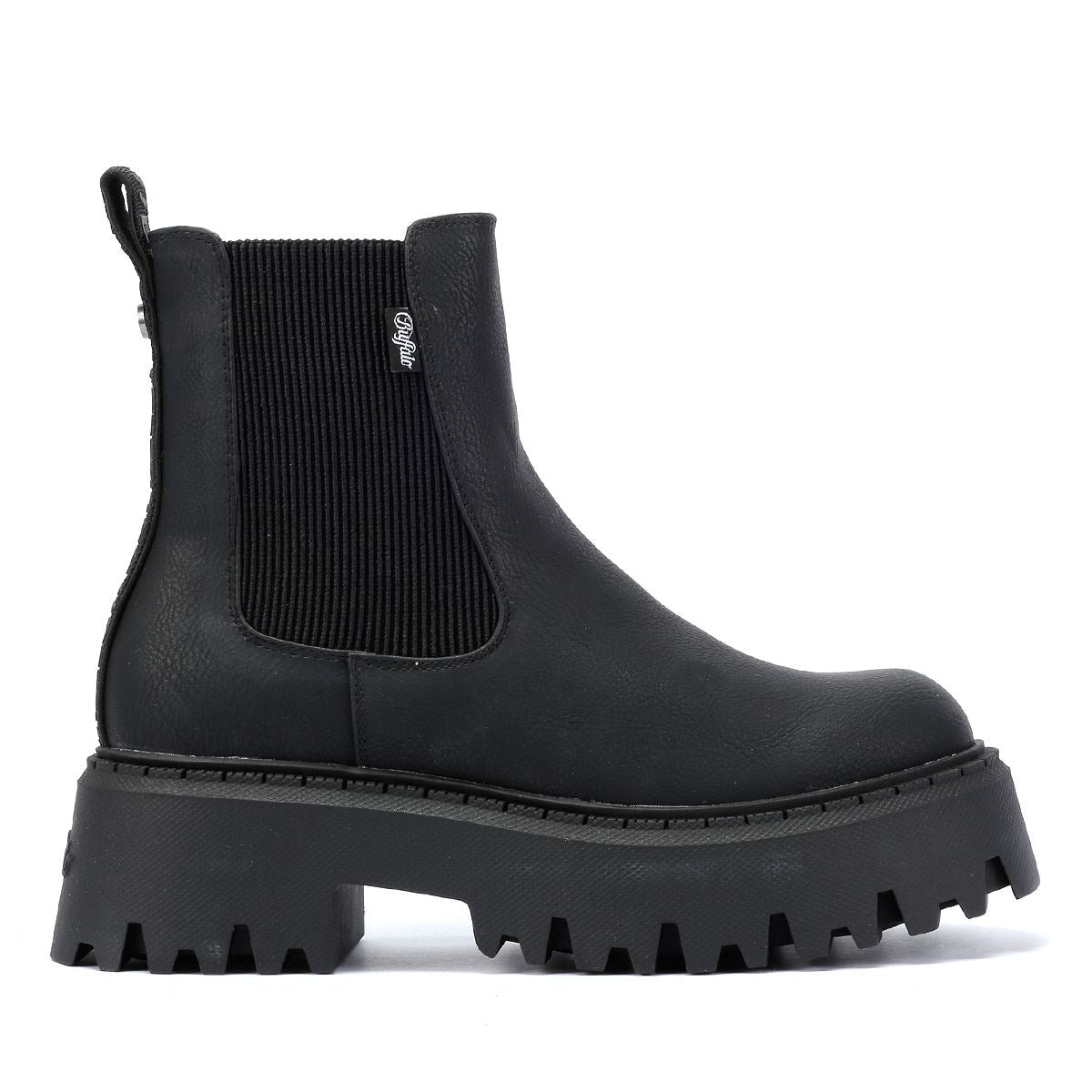 Buffalo Aspen Chelsea Bottes noires en nappa vegan pour femmes
