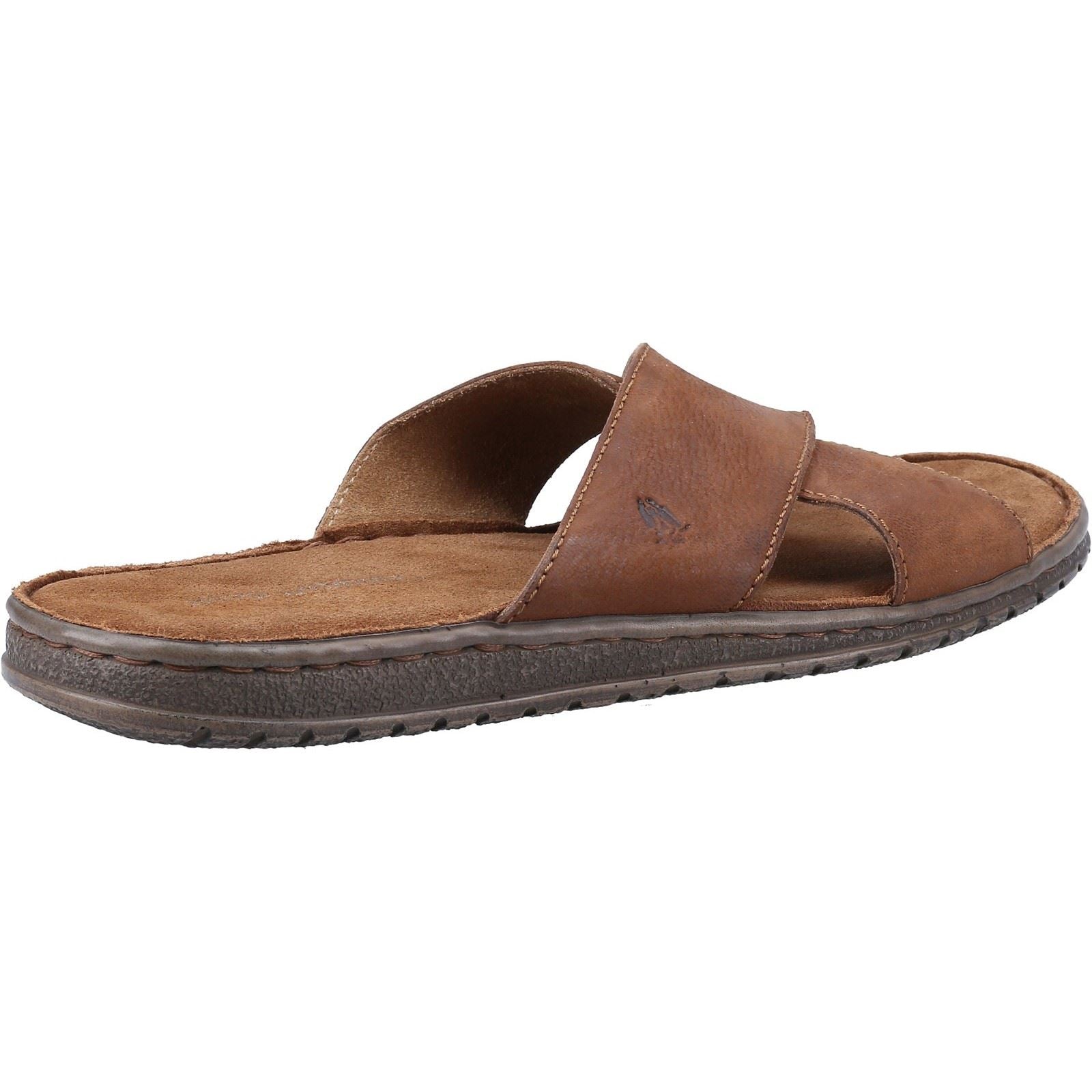 Hush Puppies Nile Cross Over Sandales En Cuir Marron Pour Hommes