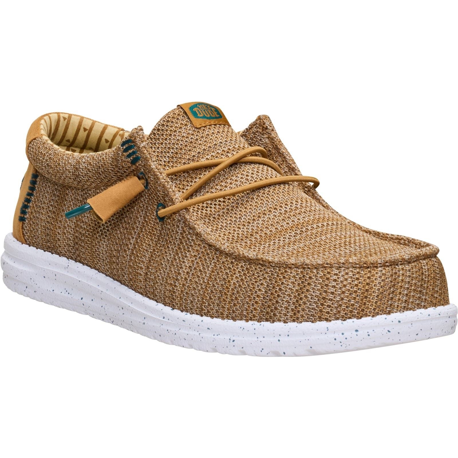 HEYDUDE Wally Stretch Sox Mocassins En Polyester Pour Hommes Marron Os/Multi