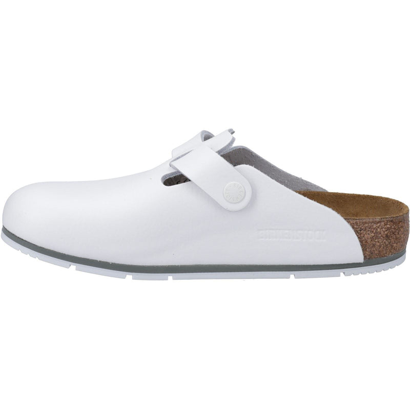 Birkenstock Boston Pro Sabots En Cuir Blanc Pour Femmes