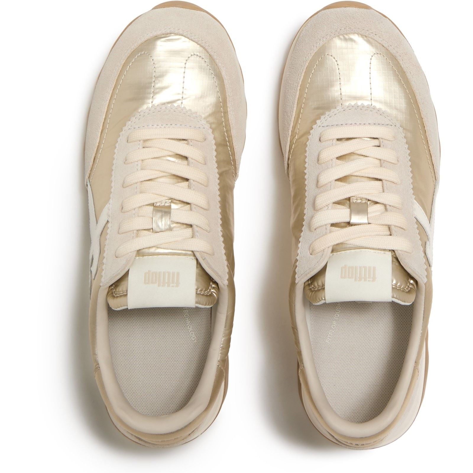 Fitflop Retro-Q FF Baskets Platino En Nylon Pour Femmes