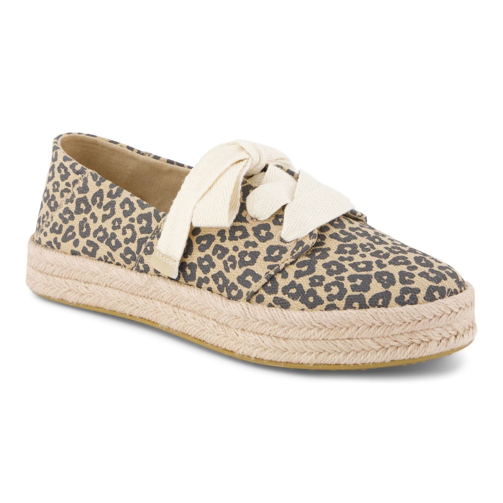 TOMS Carolina Lace Up Espadrilles En Coton Pour Femmes Couleur Avoine