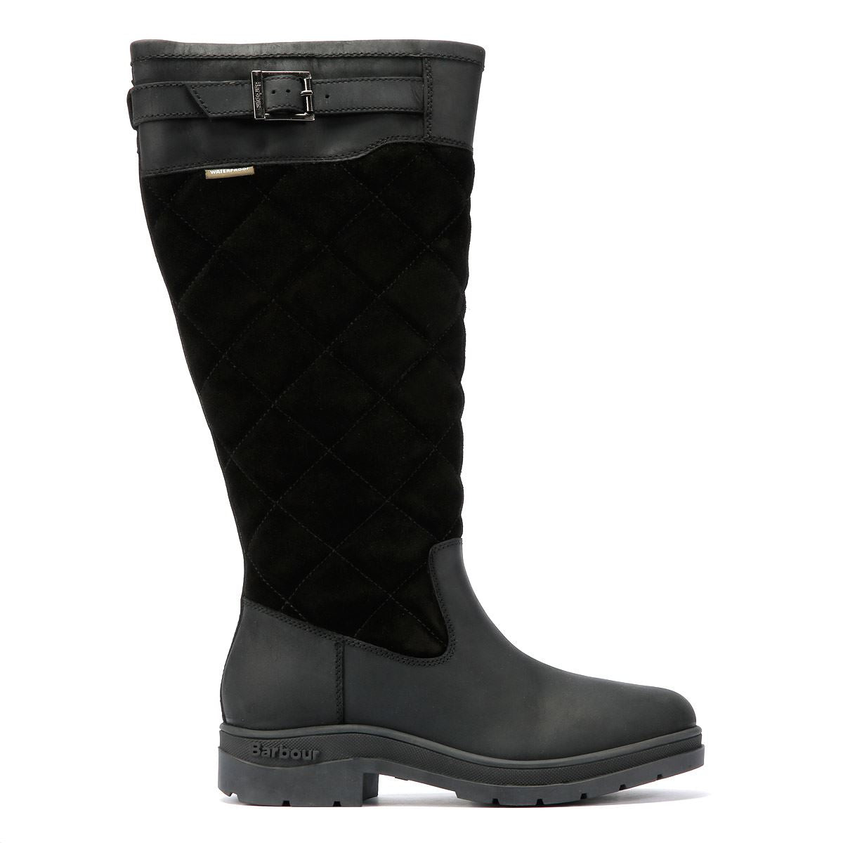Barbour Oak Tall Bottes En Daim Noir Pour Femmes