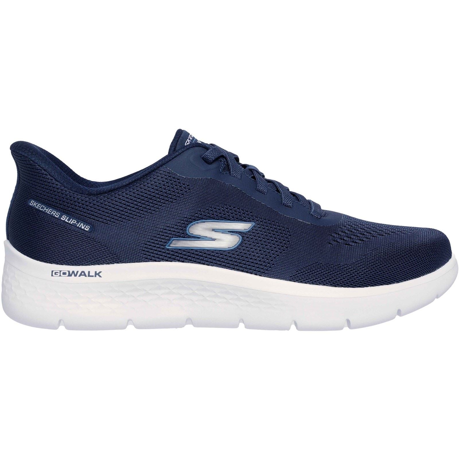 Skechers Go Walk Flex Baskets En Polyester Pour Hommes Bleu Marine