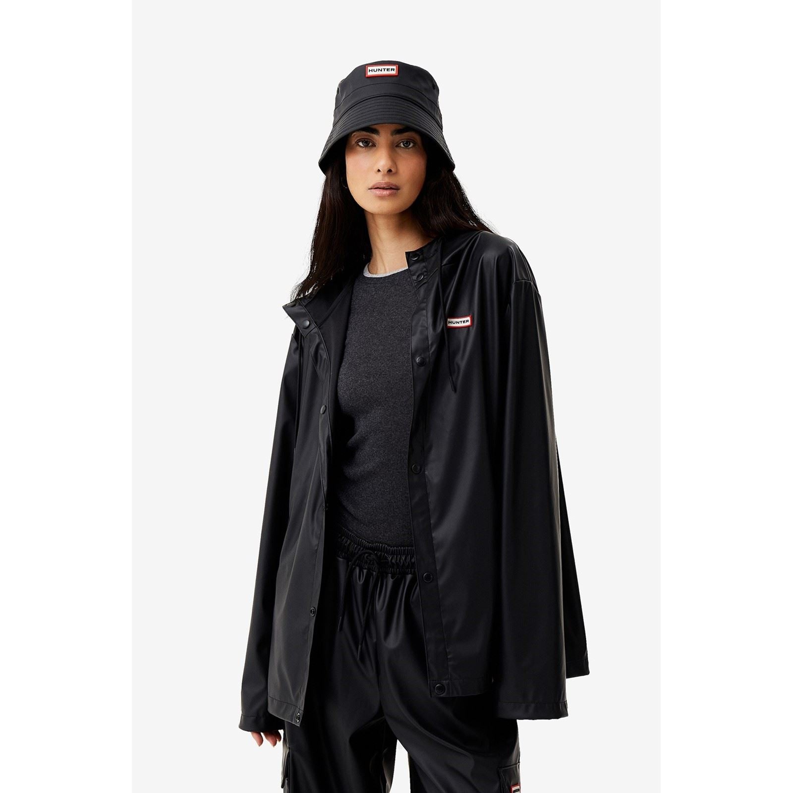 Hunter Izzy Hooded Veste Noire Unisexe Pour Adultes