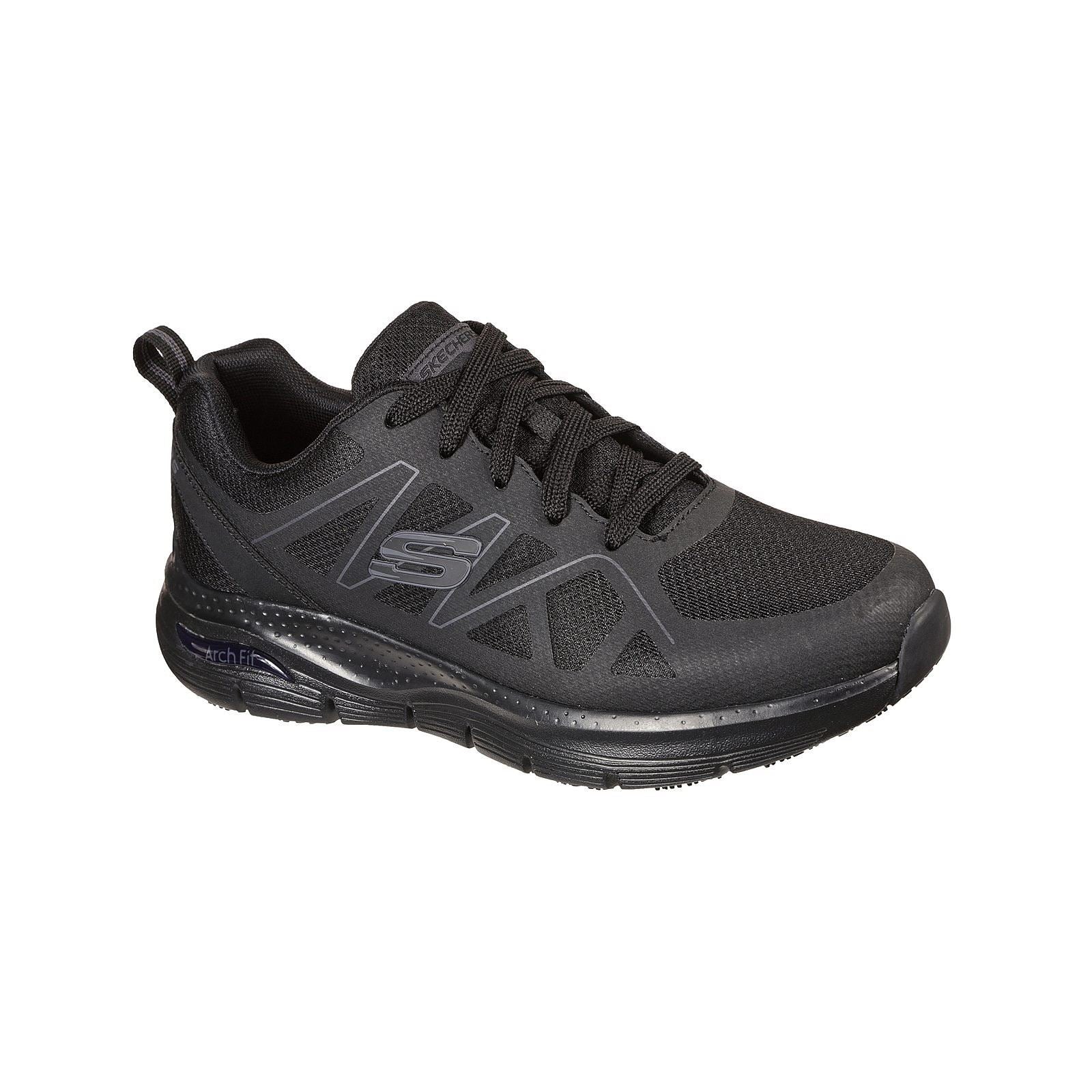 Skechers Workwear Arch Fit SR Axtell Baskets De Sécurité Noires En Polyester Pour Hommes