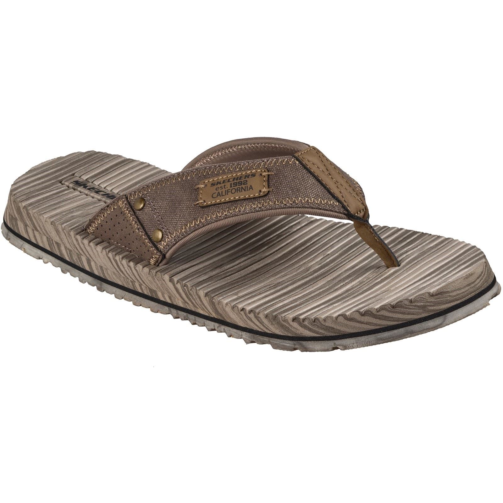 Skechers Quill Tongs En Textile Pour Hommes Marron