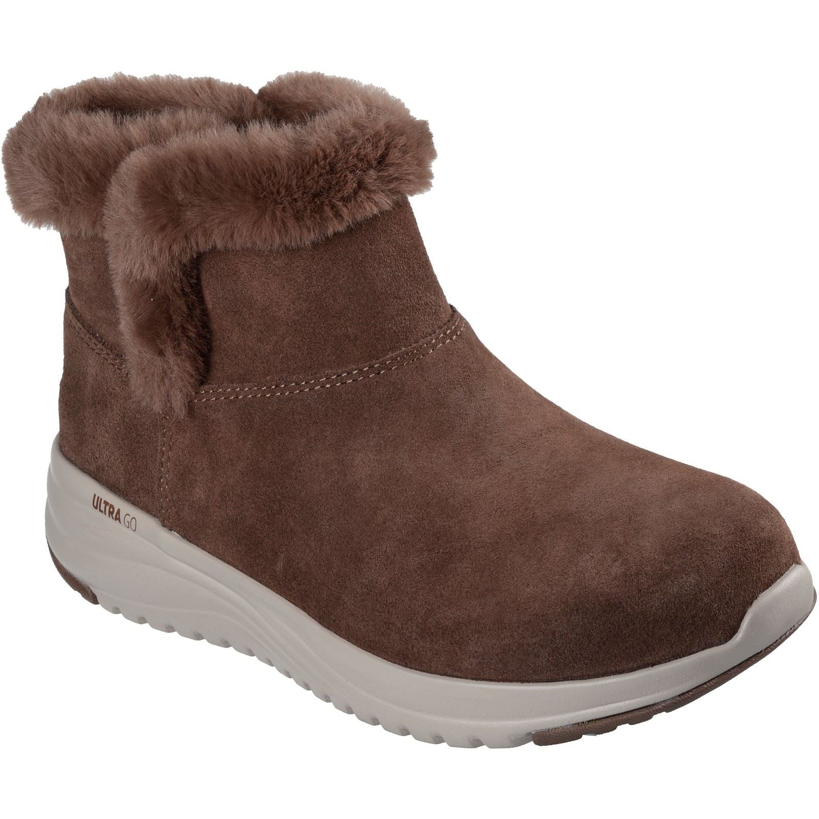 Skechers On-the-GO Stellar - Cozy Step Bottes De Cheville En Cuir Chocolat Pour Femmes Cozy Step Hiver