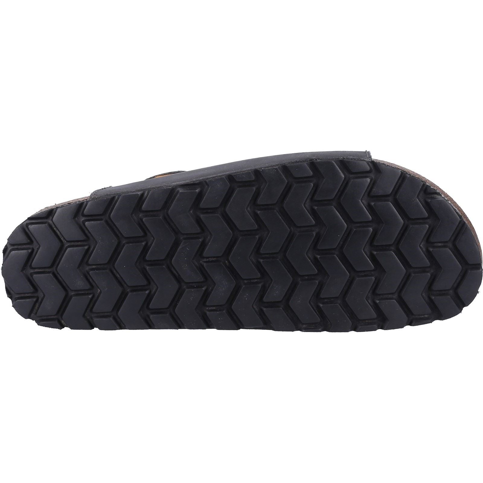 Hush Puppies Nash Slider Sandales Noires Pour Hommes En Cuir