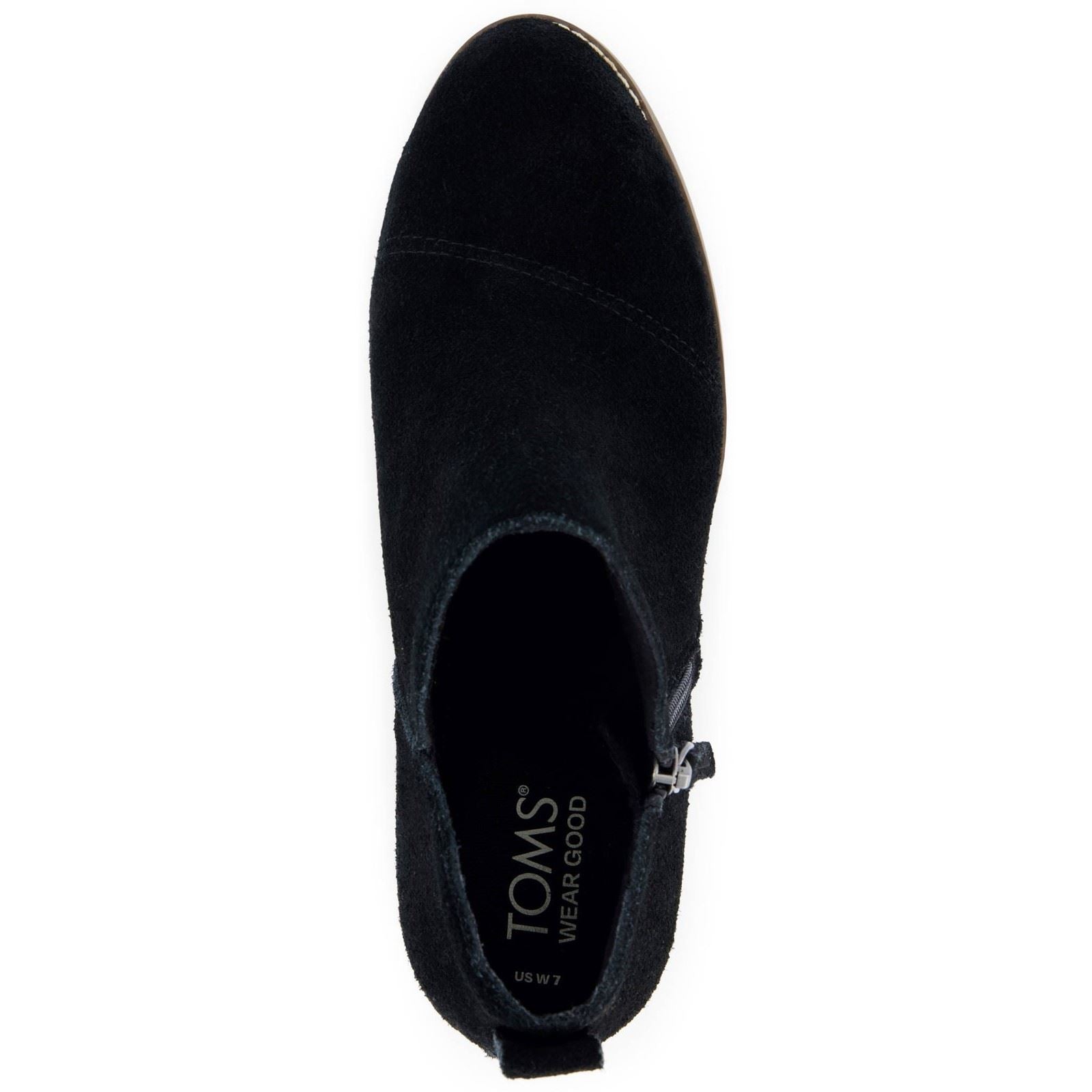 TOMS Goldie Bottines À Talons Noirs Pour Femmes En Textile