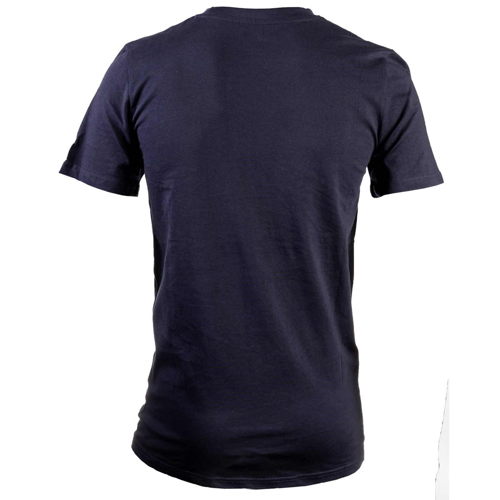Caterpillar Essentials Short Sleeve T-Shirts Pour Hommes En Coton Bleu À Manches Courtes