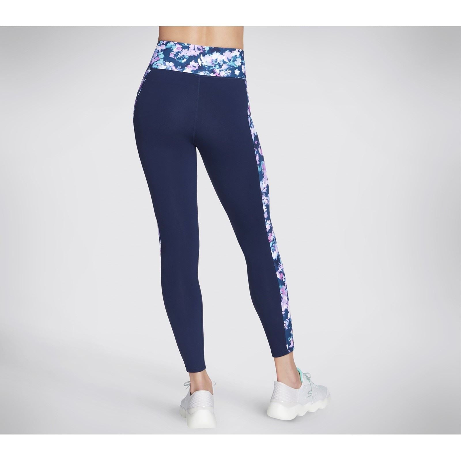 Skechers Performance GOWALK Misty Floral Legging Leggings De Sport Bleus En Nylon Pour Femmes