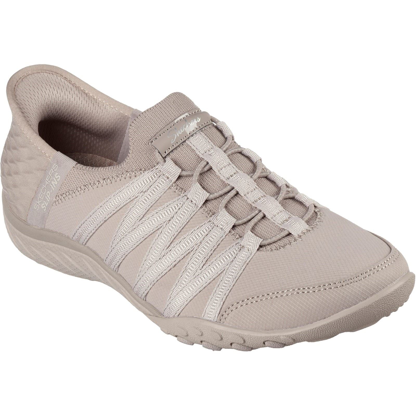 Skechers Breathe-Easy - Roll-With-Me Baskets Pour Femmes En Textile Taupe