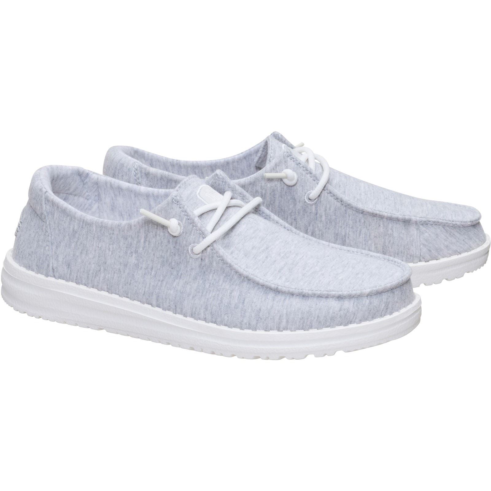 HEYDUDE Wendy Stretch Jersey Mocassins Femmes Gris Clair En Textile