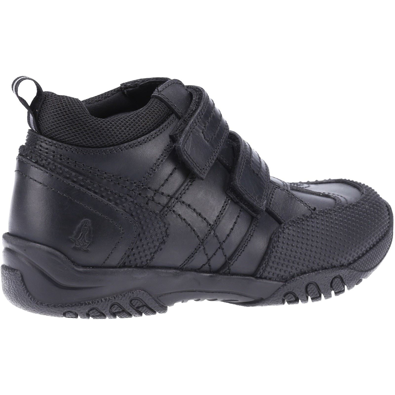 Hush Puppies Jezza Senior Bottes Noires En Cuir Pour Garçons