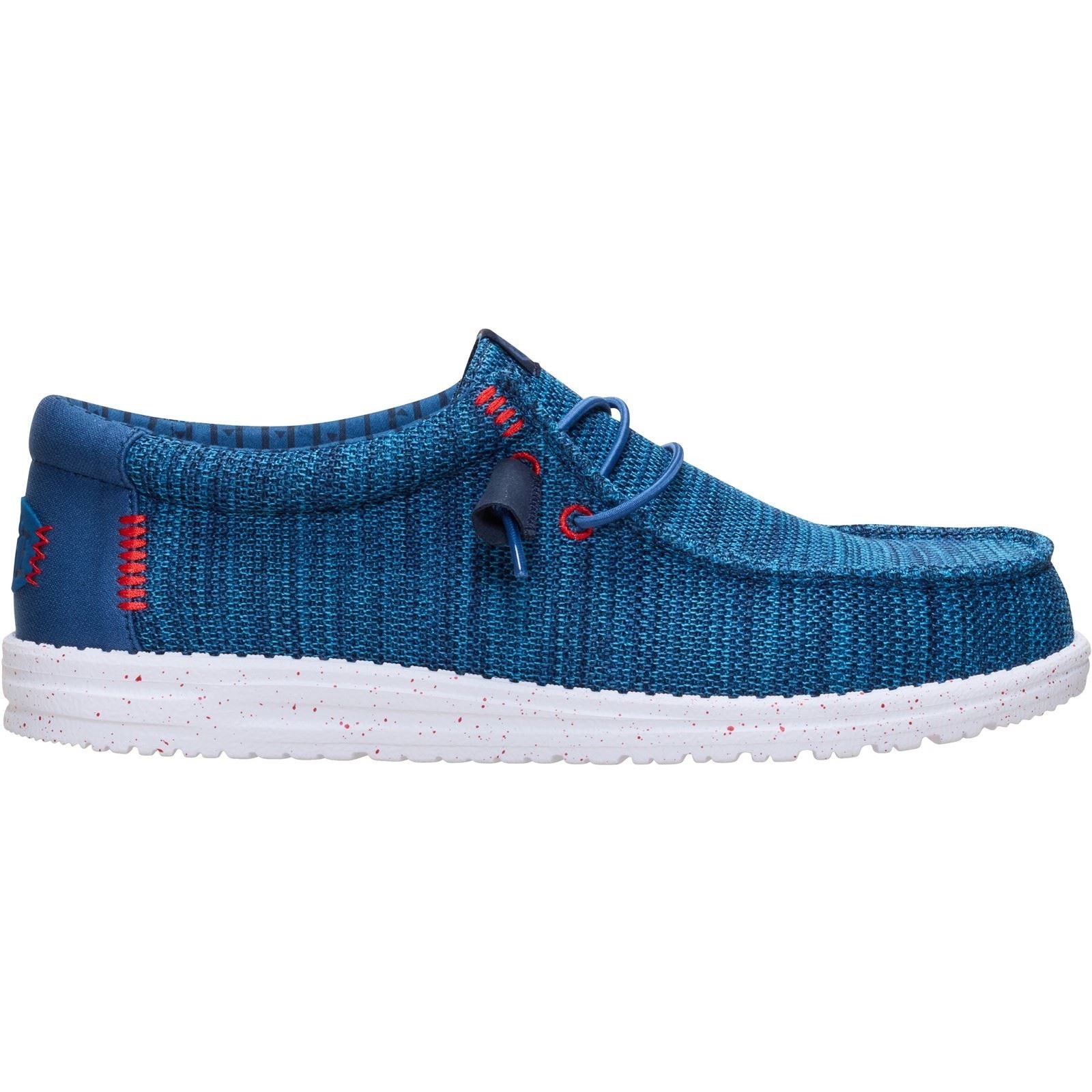 HEYDUDE Wally Stretch Sox Mocassins En Polyester Pour Hommes En Bleu Ensign/Multi