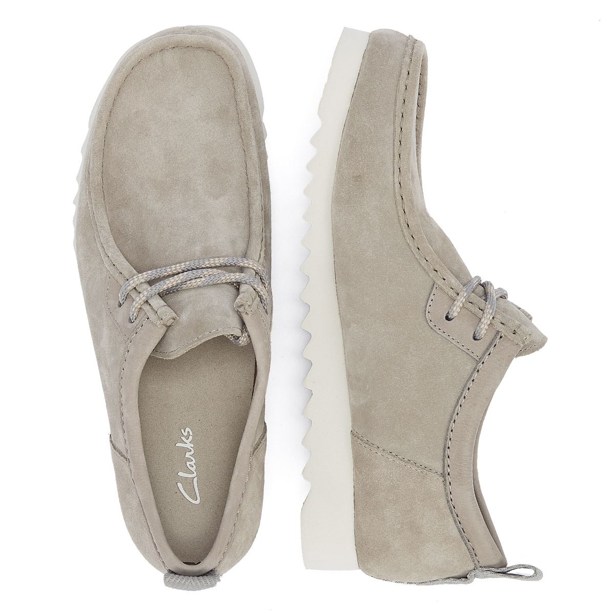 Clarks Main Wallabee FTRE Lo  Chaussures À Lacets En Daim Gris Pour Hommes