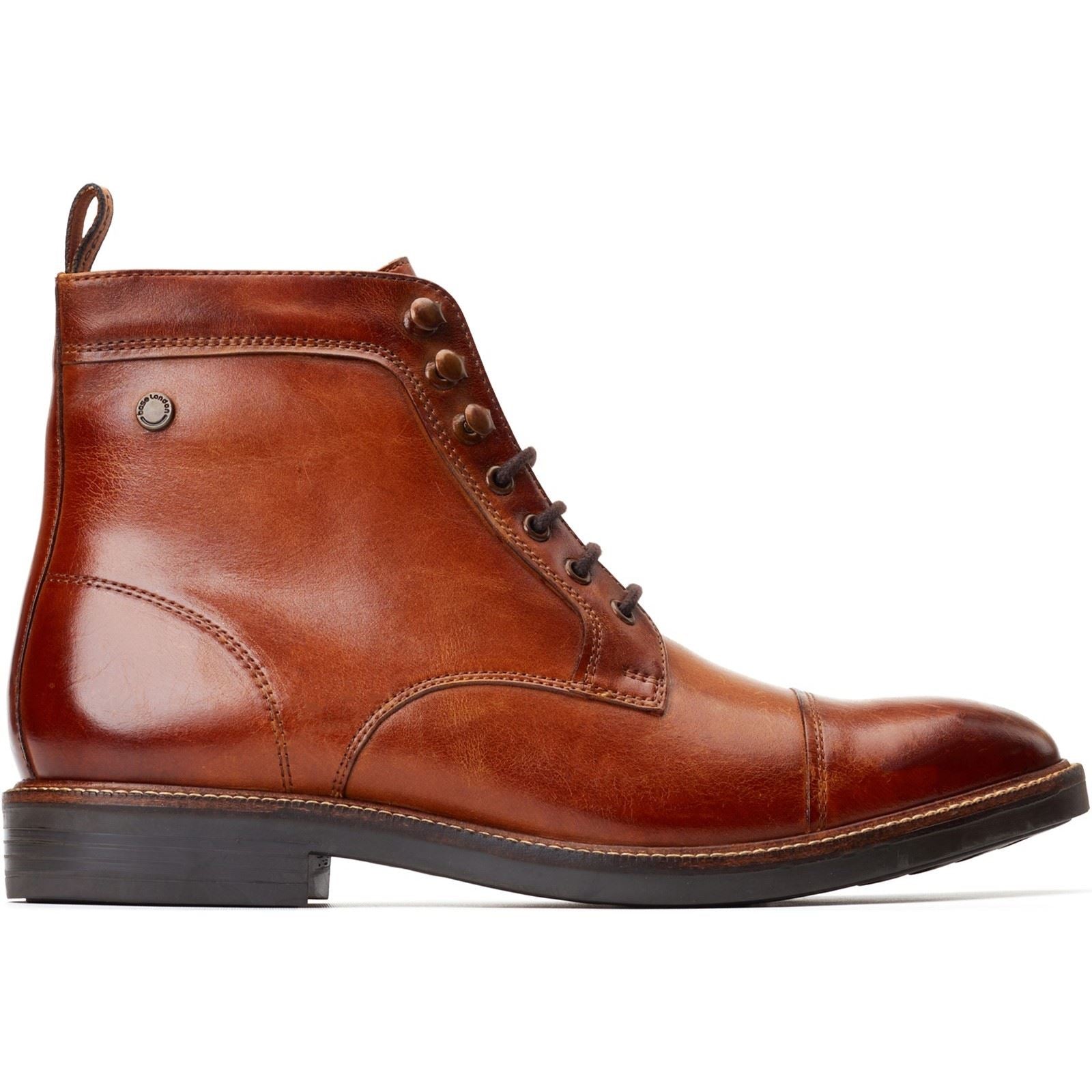 Base London Plymouth Bottes Chelsea En Cuir Pour Hommes En Tan Brûlé