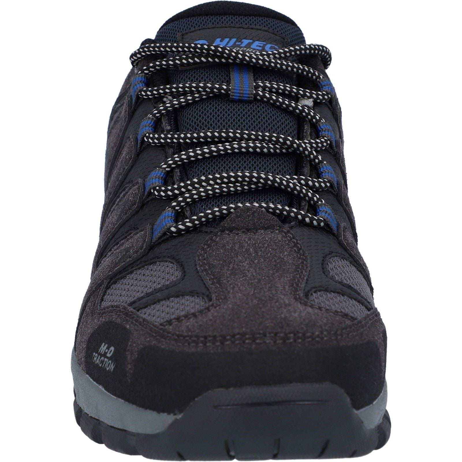 Hi-Tec Corzo Low Bottes De Randonnée Pour Homme En Daim Synthétique Gris Charbon/Bleu Nautique