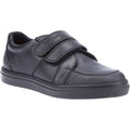 Hush Puppies Santos Junior Chaussures Noires Pour Garçons En Cuir.