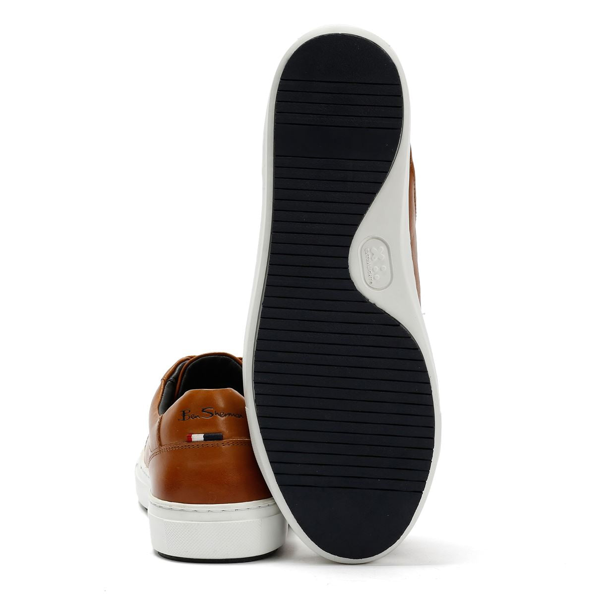 Ben Sherman Ace Cupsole Baskets En Cuir Marron Pour Hommes