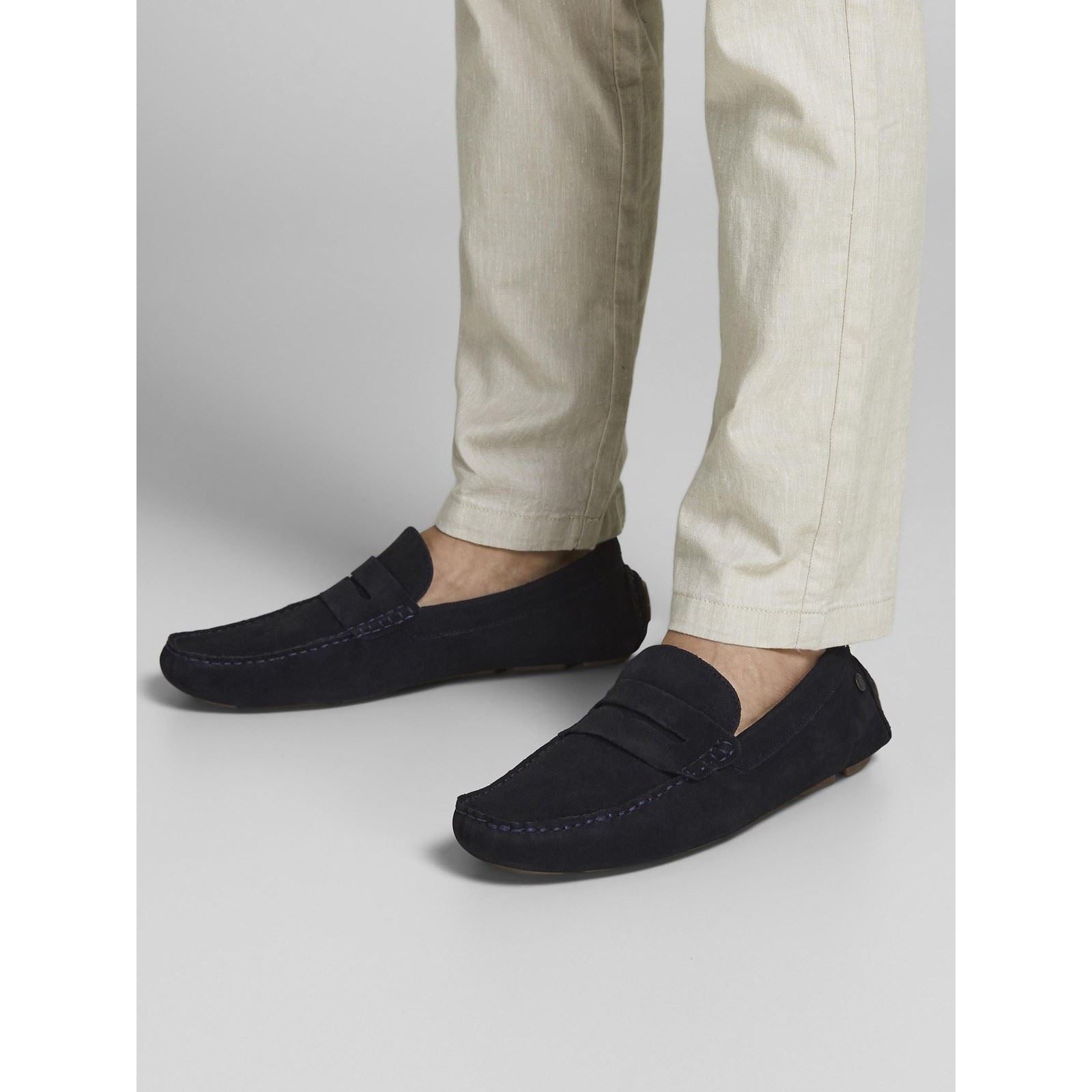 Jack & Jones Jensen Chaussures Mocassins Blazer Bleu Marine Pour Homme En Suède