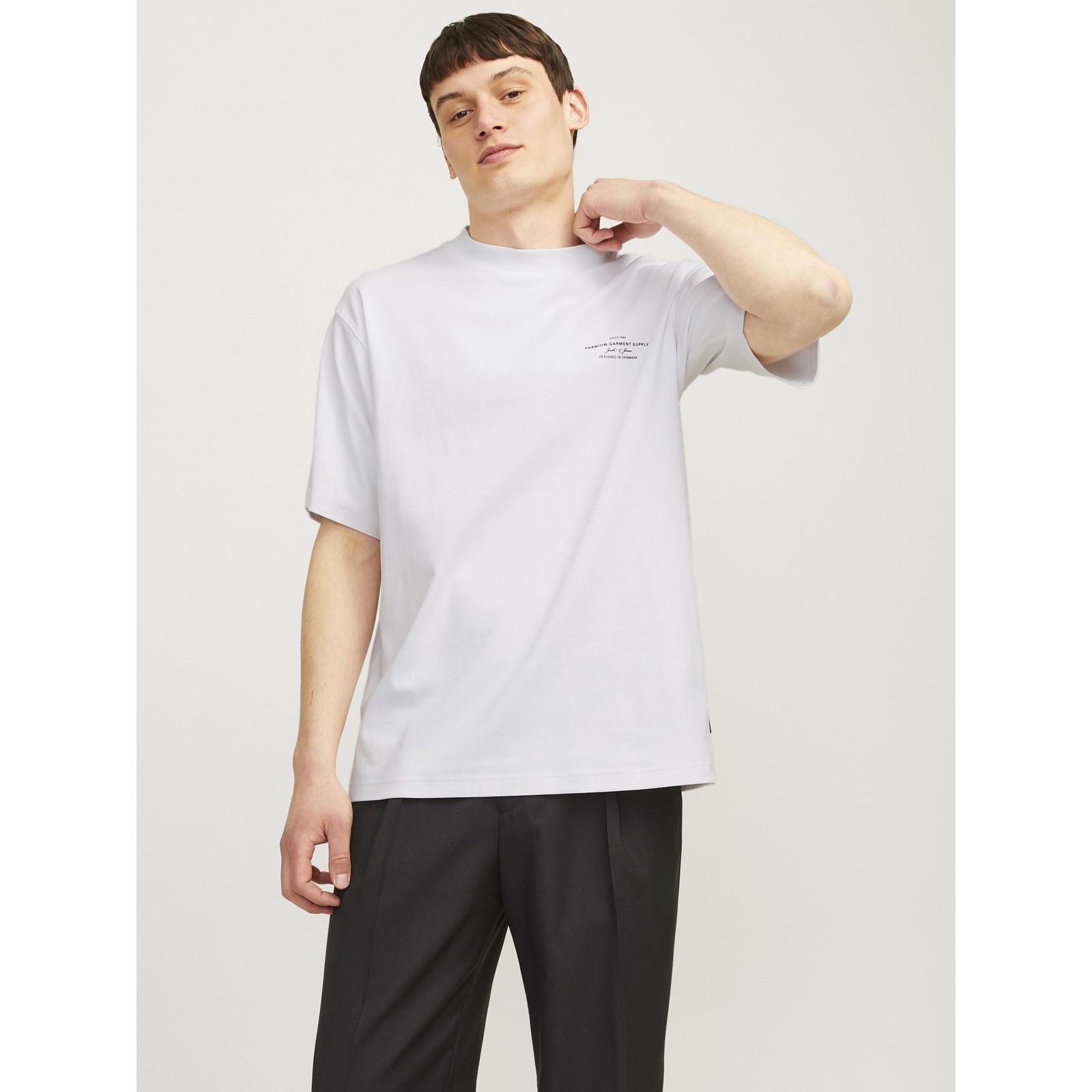 Jack & Jones Chad Branding T-Shirts Blancs À Manches Courtes En Coton Pour Hommes