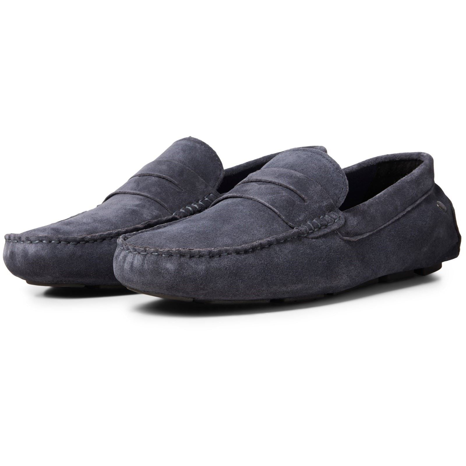 Jack & Jones Jensen Chaussures Mocassins Blazer Bleu Marine Pour Homme En Suède