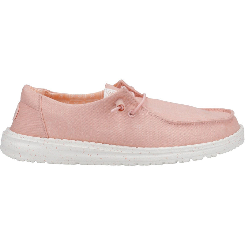 HEYDUDE Wendy Canvas Mocassins Roses En Coton 100% Pour Femmes