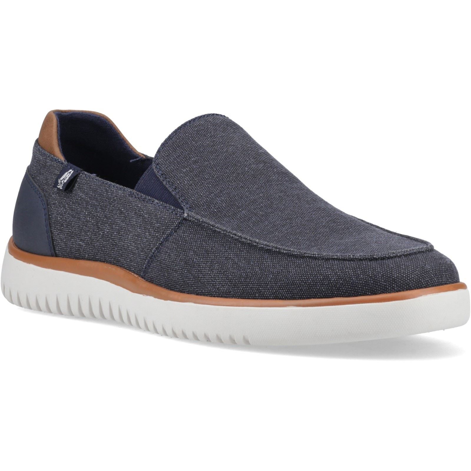 Hush Puppies Damon Slip on Mocassins Pour Hommes En Textile Bleu Marine