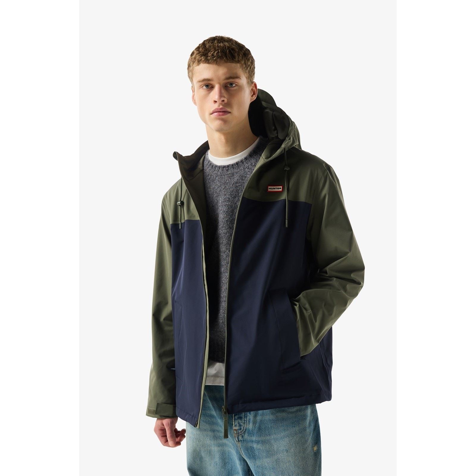 Hunter Original Mens Block Waterproof Veste De Pluie Verte Pour Hommes