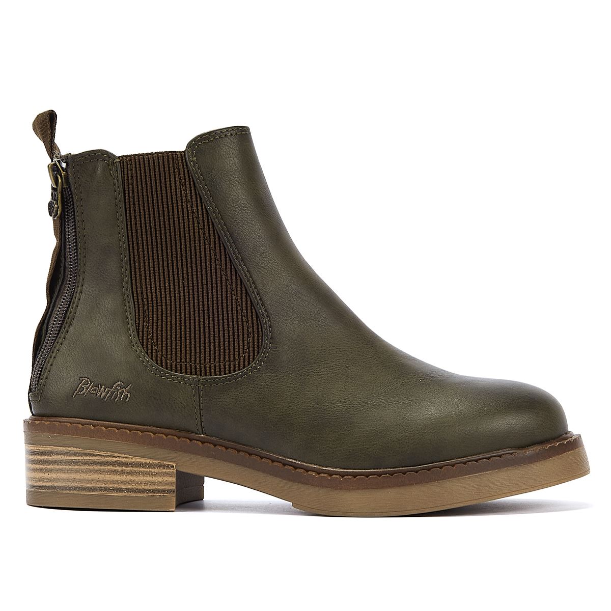 Blowfish Malibu Vedder Bottes En Simili Cuir Olive Pour Femme