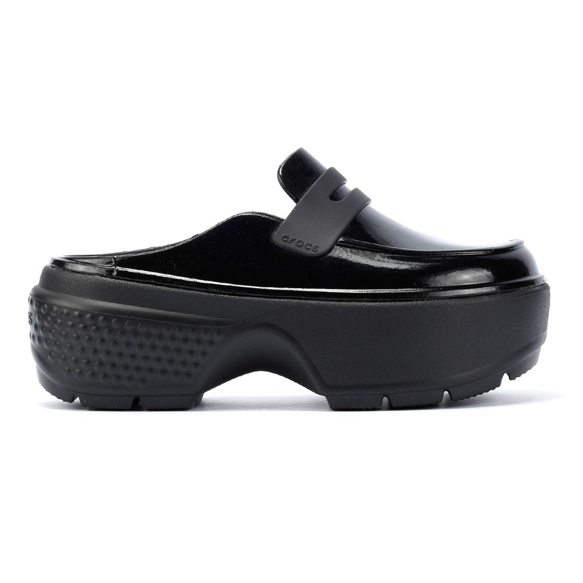 Crocs Stomp High Shine Mocassins Noirs Pour Femmes