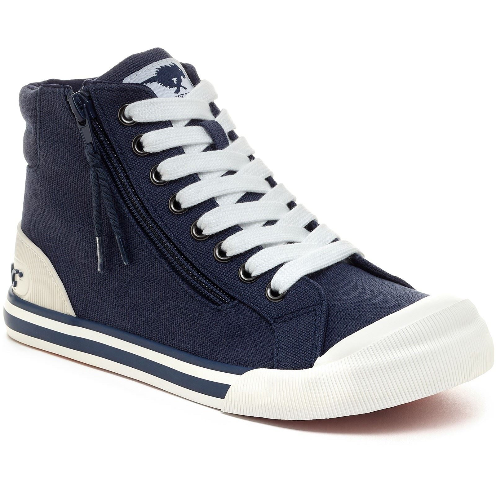 Rocket Dog Jazzin Hi Baskets En Coton Pour Femmes, Couleur Marine
