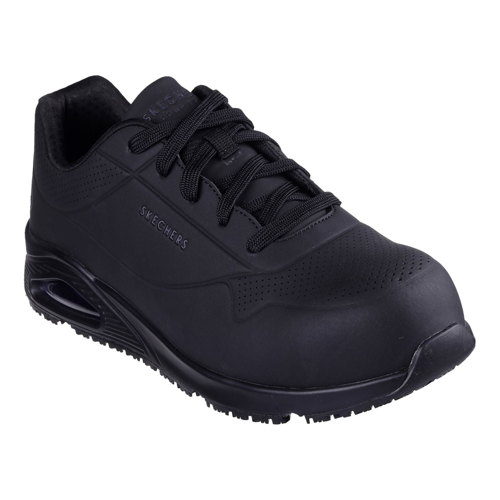 Skechers Workwear Uno SR - Doltin Baskets De Sécurité Noires Pour Hommes Durabuck