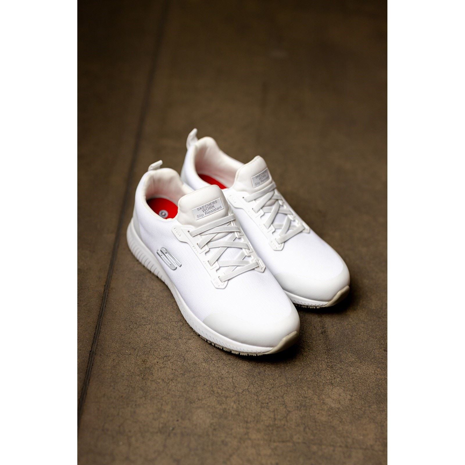Skechers Workwear Squad SR Myton Baskets De Sécurité Blanches Pour Hommes En Textile