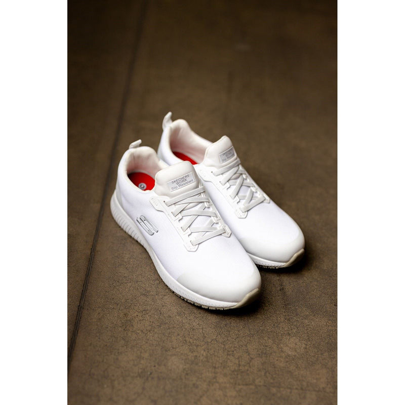 Skechers Workwear Squad SR Myton Baskets De Sécurité Blanches Pour Hommes En Textile