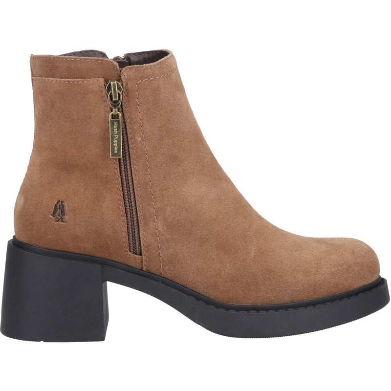 Hush Puppies Adele Femmes Suède Bottines À Talons Beige