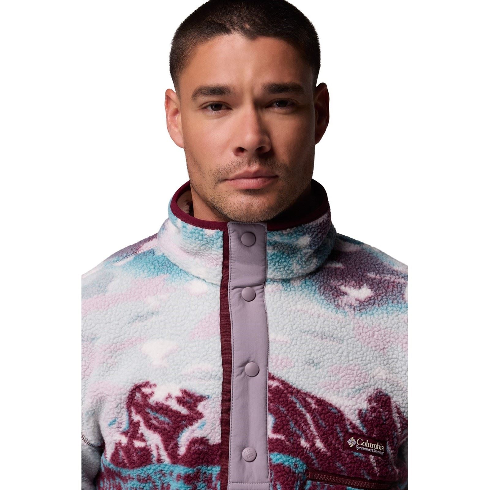 Columbia Helvetia II Printed Half Snap Fleece Pulls À Col Zippé Rouges Pour Hommes