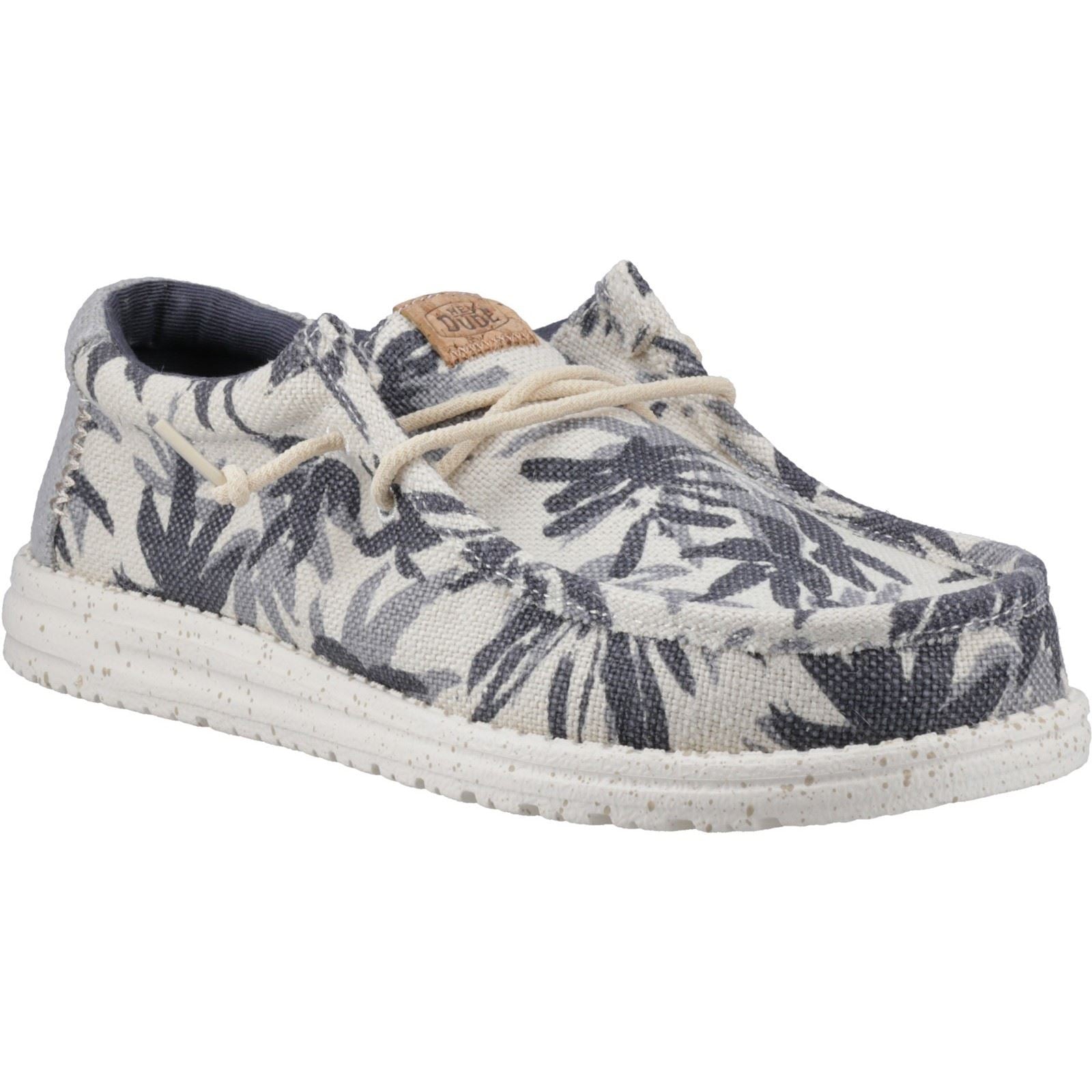 HEYDUDE Wally Palm Jute Chaussures Mocassins En Toile De Jute Pour Hommes Egret/Cloud Blue